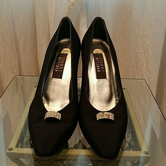 Stuart Weitzman Black Crystal Encrusted Heel - Picture 2 of 6